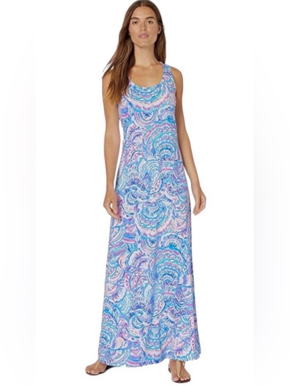 Lilly Pulitzer Treena Happy As a Clam Sleeveless Maxi Dress. Size Large